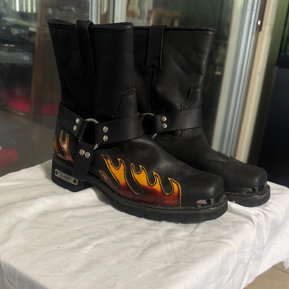 Element Black and Orange Flame Boots